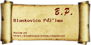 Blaskovics Pálma névjegykártya